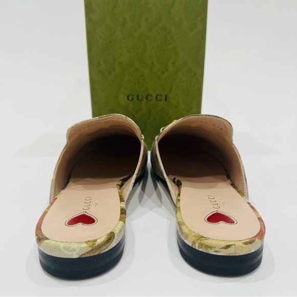 GUCCI Princetown GG Supreme H2O Floral Mules Slides Slipper Size 40.5 Beige NEW - Picture 7 of 16